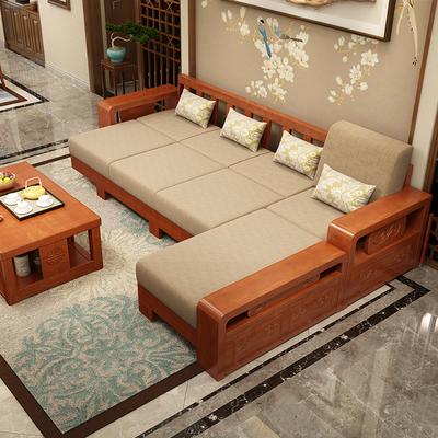 全实木沙发小户型木质木沙发经济型农村组合现代中式客厅家具套装
